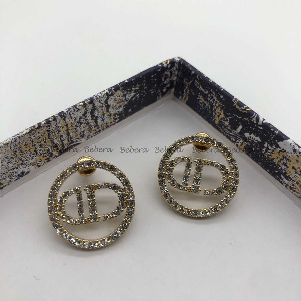 

signature earrings letter inlaid diamond simple large circle advanced earrings black friday online sales, Silver