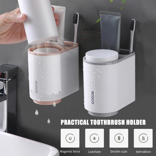 

toothbrush holders holder punch-bathroom wall-mounted mouthwash cup comb toothpaste tube suspension storage rack