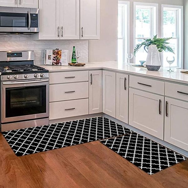 

black and white lattice front door mat entrance doormat printing kitchen rugs anti-slip bath mats home balcony hallway carpet carpets