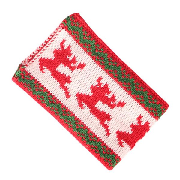 

mugs 2pcs christmas elements mug water cup cover knitting wool table accessories supplies (green and red snowflak