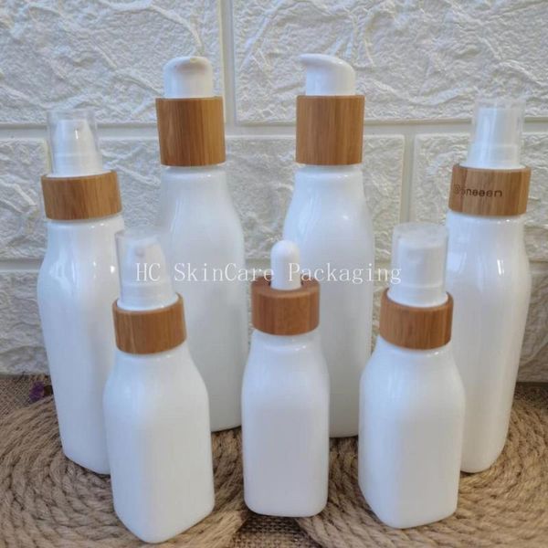 

storage bottles & jars wholesale skin care custom packaging attar bottle dropper porcelain jar with bamboo lid cosmetic containers