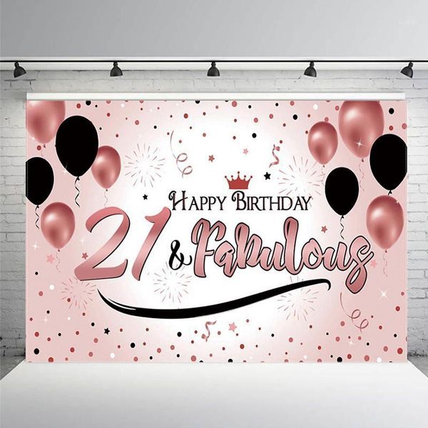 Decorazione per feste Sfondo Po Palloncini rosa rossi Compleanno Stella scintillante Punto Poster Ragazza Ritratto Sfondo Studio Prop personalizzato