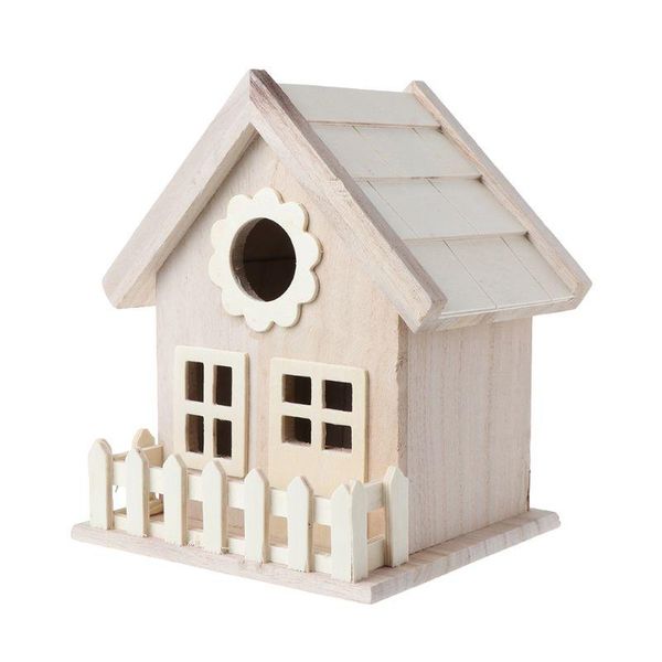 

wooden bird house breeding cage fence box nest garden backyard home decoration 50jd cages