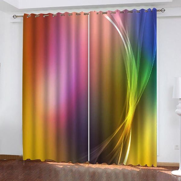 

curtain & drapes beautiful po fashion customized 3d curtains colorful rainbow thick shading soundproof windproof