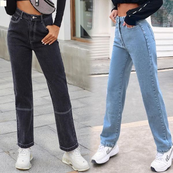 

streetwear pants womens women designer jeans femme unique denim trousers woman womans clothes indie high waisted plus size ripped female bla, Blue