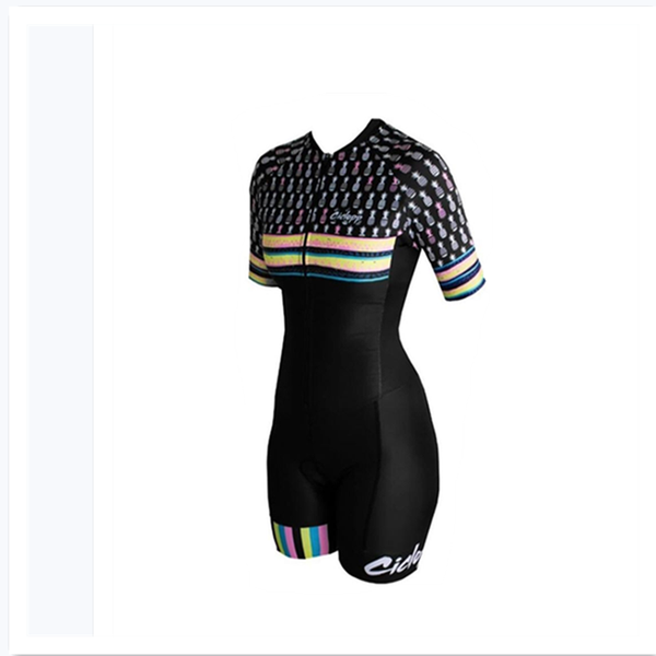 

racing sets 2021 jumpsuit women's cycling suit short-sleeved mountain bike triathlon summer bicicleta running sportswear, Black;blue