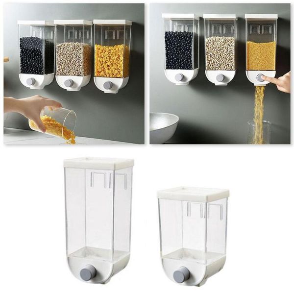 

storage bottles & jars 1000ml/1500ml oatmeal dispenser grain box wall-mounted container cereal kitchen gadgets tank d8e6