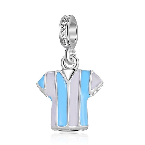 

fits pandora bracelets 20pcs creative stripe jersey enamel dangle silver charms bead charm beads pendant for wholesale diy european sterling, Black