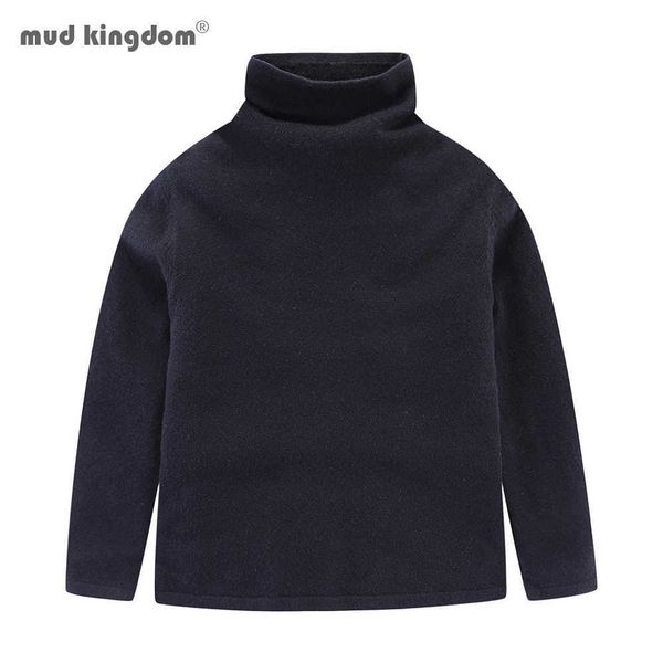 

mudkingdom boys gilrs sweaters lightweight solid long sleeve kids clothes turtleneck kint autumn winter sweater 210615, Blue
