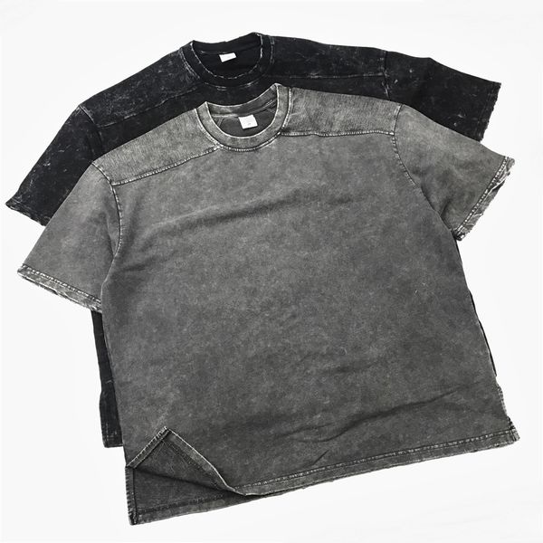 

reversed terry oversize t-shirt summer washed cotton raglan tee hip hop streetwear, White;black