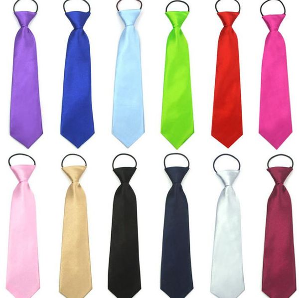 

2021 baby boy school wedding elastic neckties neck ties-solid plain colors 30 child school tie boy, Red;brown