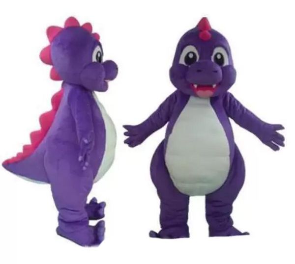 Nuovo costume da mascotte dinosauro viola caldo di fabbrica per adulto da indossare in vendita