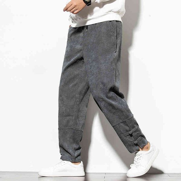 

pant korean style harem joggers sweatpants japanese streetwear men trousers cotton linen mens pants s-5xl, Black