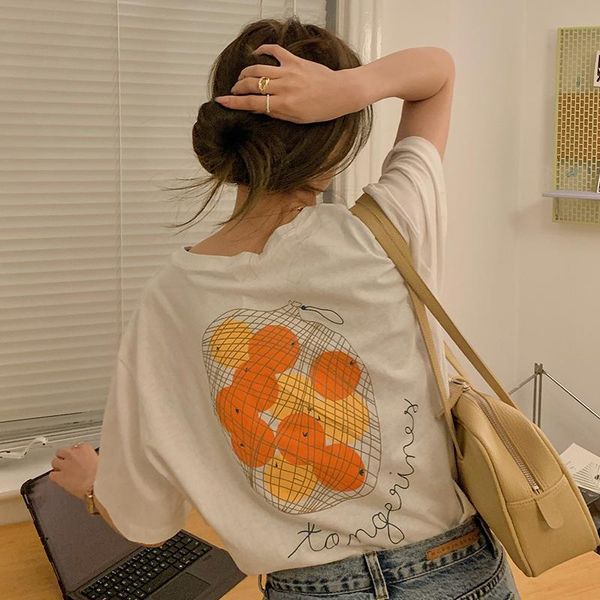 

t-shirt women's summer 2021 100% cotton short sleeve loose casual versatile bottom shirt, White