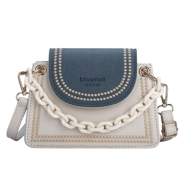 

school bags fashion plaid pu leather women's acrylic chain shoulder fip casual messenger bag handbag 2021
