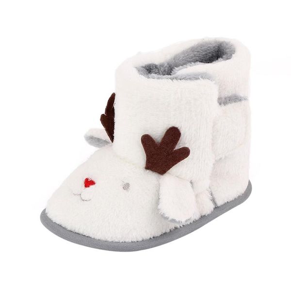

born infant baby girls boys snow boots christmas winter warm shoes solid button plush ankle 0-18m, Black;grey