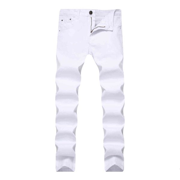 

jeans style men's slim fit small foot elastic denim pants, Blue