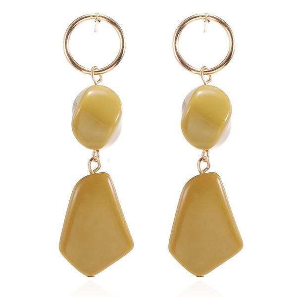 

studs earrings fashion imitation stone creative popular acrylic long personalized versatile, Golden;silver