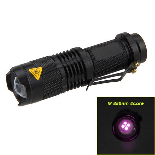 

zoomable sk68 850nm 4core ir aluminum alloy infrared linterna led torch lanterna (fill light for night vision device) flashlights torches