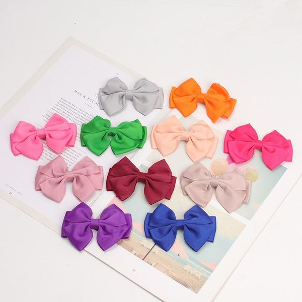 

hair accessories 2021 grosgrain ribbon bows with clip for cute baby girls colorful clips hairpins barrettes kids, Slivery;white