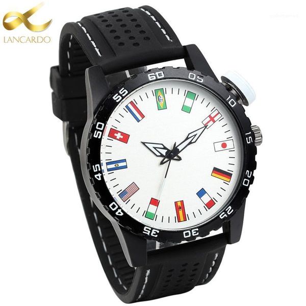 

wristwatches reloj hombre 2021 lancardo fashion sport men watches military silicone quartz relogio masculino, Slivery;brown