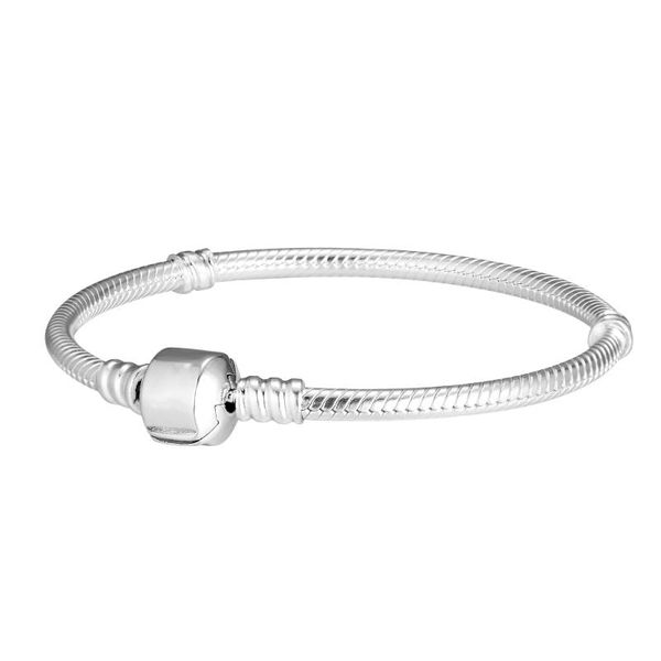 

link, chain authentic 925 sterling silver barrel clasp bracelets, Black