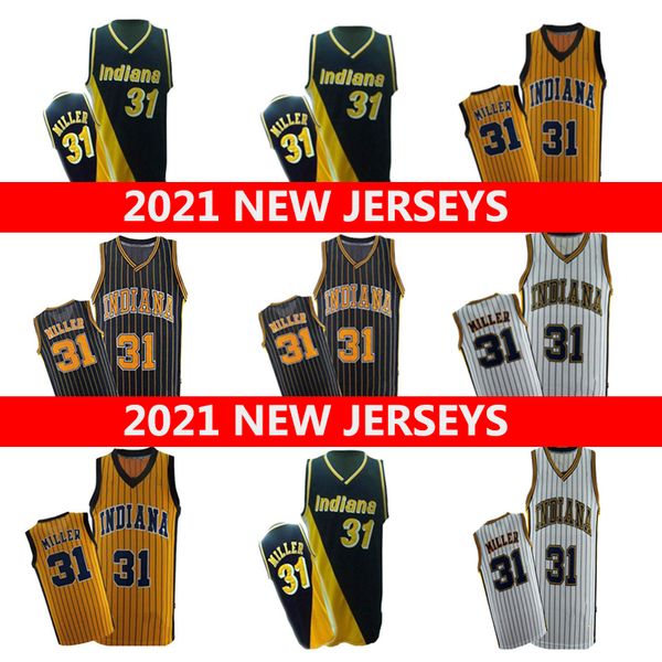

2021 basketball jerseys 31 reggie miller, Black;red