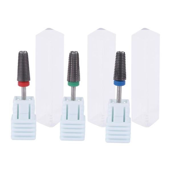 

f+m+c,5 in 1 hard alloy tapered drill bit with cutting 3/32 inch dual purpose accessories nail art equipment, Silver