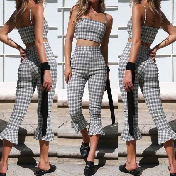 

women's jumpsuits & rompers 2021 fashion casual women ladies jumpsuit plaid clubwear summer bodycon party romper trousers, Black;white