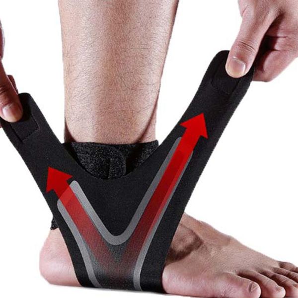 

ankle support 1pc silicone strap basketball football professional adjustable sleeve protection brace, Blue;black