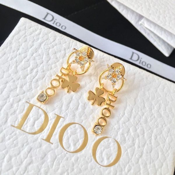 

special offer 70% off luxury jewelry dijia's new fashion temperament in 2021 letter star stud ring cool wind gold earrings, Golden