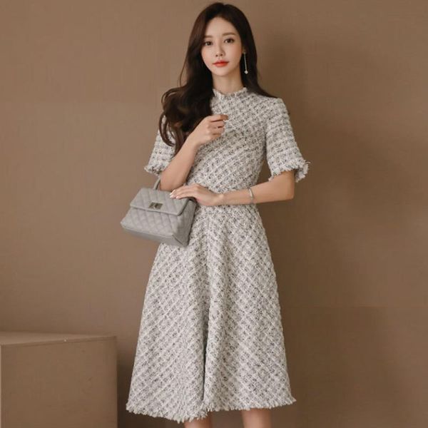 

fashion women arrival dresses thick warm formal dress casual slim comfortable temperament trend sweet vintage party a line, Black;gray