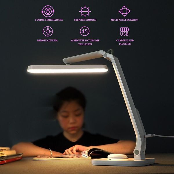 

table lamps led desk lamp light usb recharging port folding dimmable study reading touch control adjustable brightness