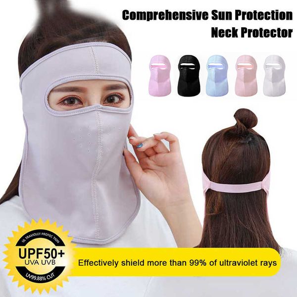 Mulheres Multifuncional Cachecol Pescoço Proteção Quente Impressão Anti-Poeira Reusável Face rosto Capa Full Face Ice Silk Sunscreen Máscara