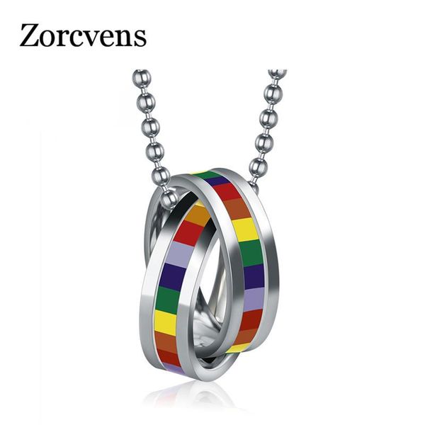 

pendant necklaces wholesale fashion rainbow & pendants stainless steel gay pride jewelry high quality, Silver