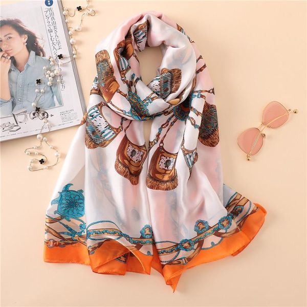 

other event & party supplies four seasons soft silk muffler women fashion print beautiful foulard lady warm beach large size shawl wraps hij