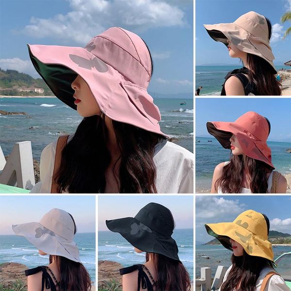

wide brim hats summer sun hat visor caps female large empty baseball cap uv protection beach for women outdoor, Blue;gray