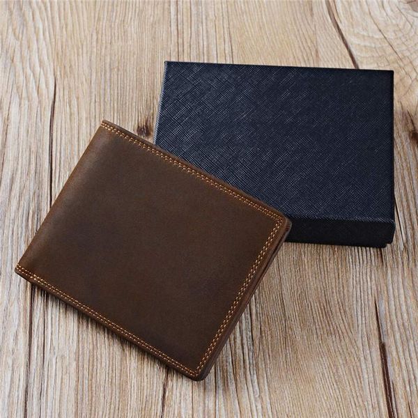 

cow leather men wallets with coin pocket vintage male purse function brown genuine wallet card holders, Red;black