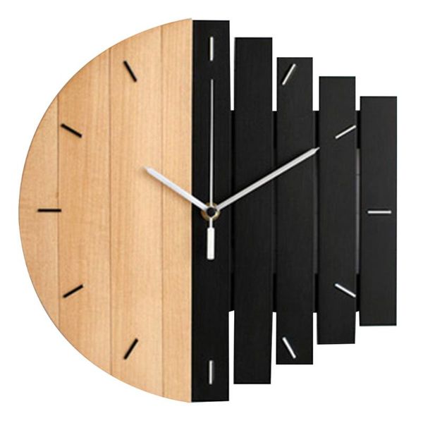 

wooden wall clock rustic shabby quiet art watch home decoration clocks