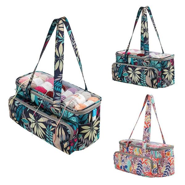 

storage bags portable square yarn bag knitting needles sewing tool large capacity clothes accessories