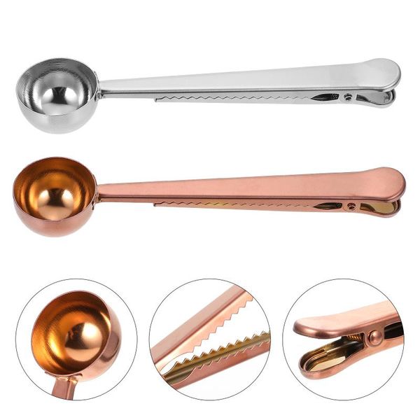 

spoons 2pcs seasoning measuring coffee power with sealing clip