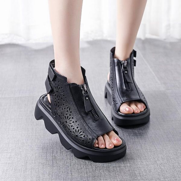 

gladiator boots women flat sandalias botas femininas shoes girls black summer leather sandals hollow ankle boot