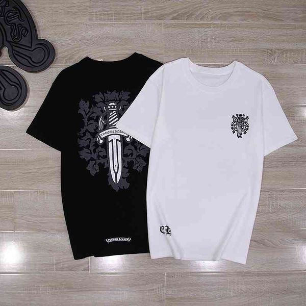 

65% off outlet online store chrome summer wear opens silver sword short sleeve, black and white different feeling, White;black