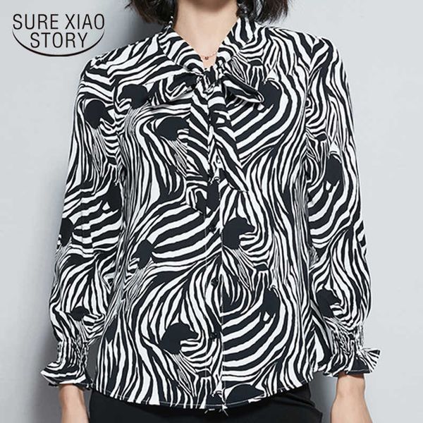 

fashion autumn womens and blouses plus size women shirts ol contrast printed collar shirt long sleeve 2726 50 210528, White