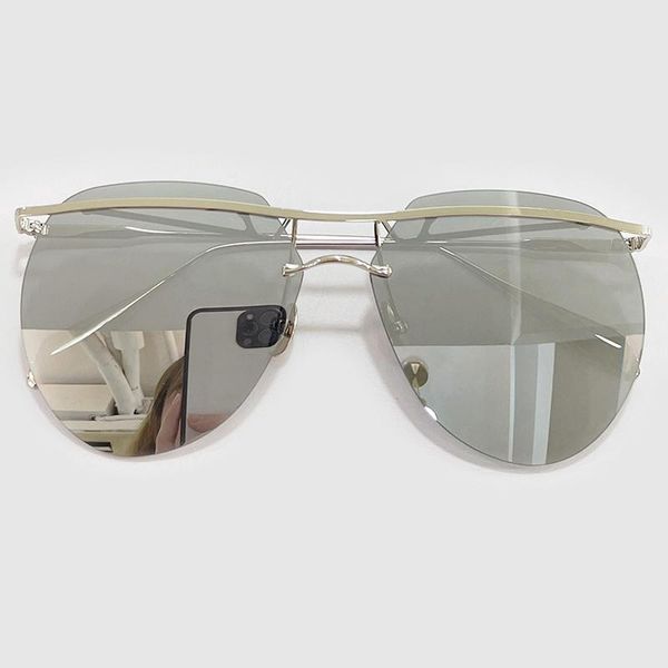 

sunglasses for women men 2021 rimless pilot design exquisite alloy frame mirror gradient shades gafas de sol mujer, White;black