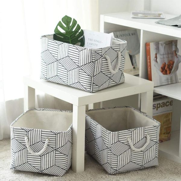 

fabric nautical basket for storage,collapsible canvas storage bins containers organizing gifts empty,shelves, closet, laundry bags