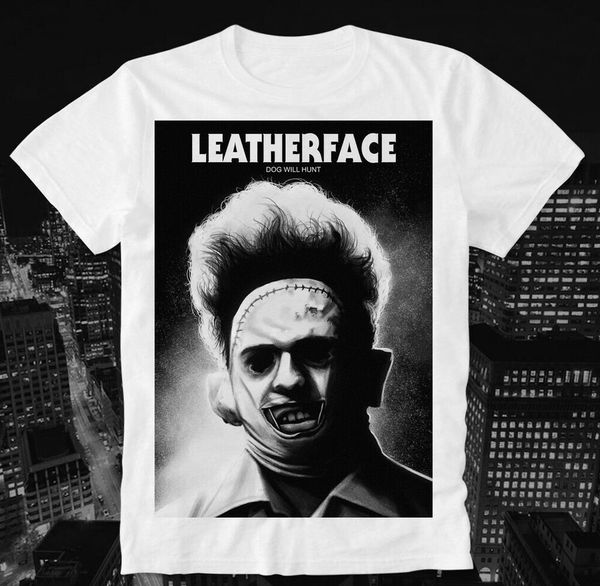 

t-shirt dog will hunt goggles texas chansaw massacre horror cult movie retro, White;black