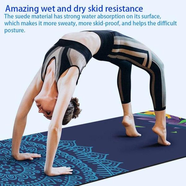 

skidproof yoga exercise mat for fitness suede natural rubber exquisite color printing pad home travel sports cushion mats