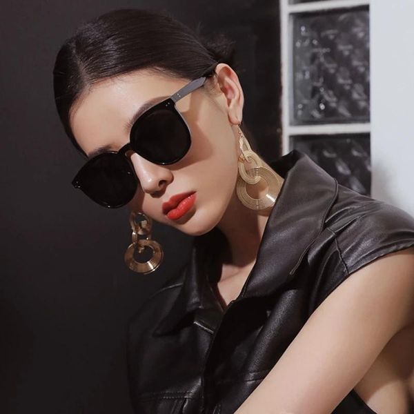 

sunglasses aoze 2021 fashion cat eye polarized female style retro, White;black