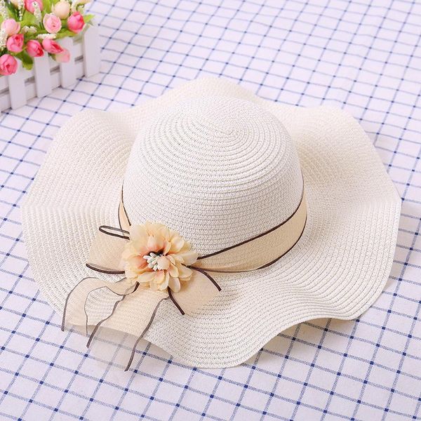 

wide brim hats summer flower straw for women fashion floppy sun hat holiday travel caps ladies casual foldable beach chapeau femme, Blue;gray
